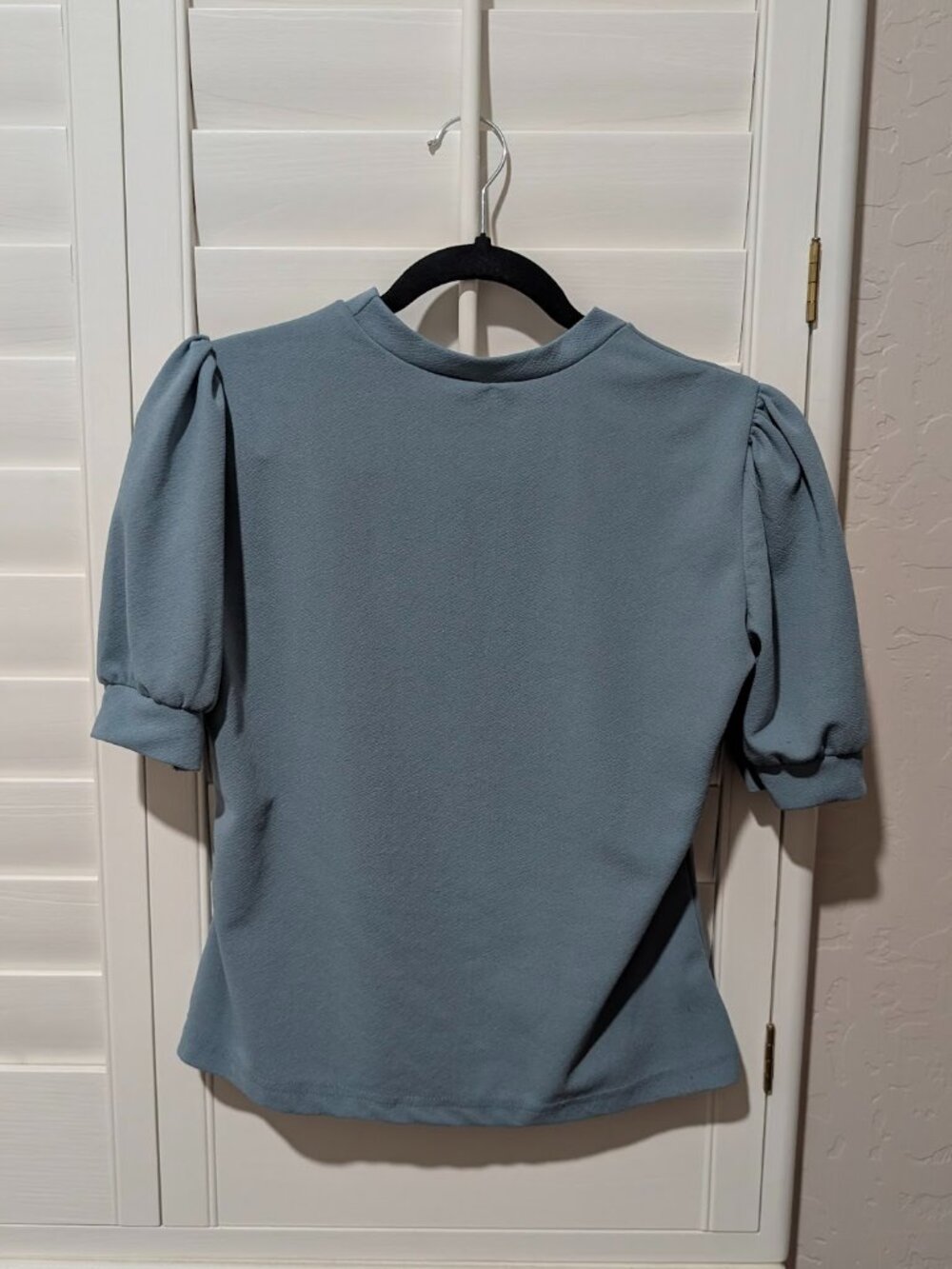 Blue Puff Sleeve Top
